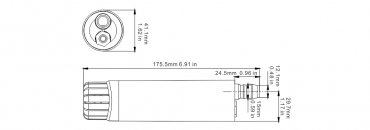 Насос погружной/линейный 12 Вольт с двумя штуцерами 1100 л/час SFSP1-G280-02A